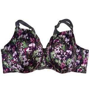 Cacique 42DDD Floral Print Lightly Lined Balconette‎ Bra Multi Color